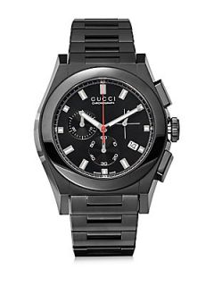 Chronograph Black PVD Stainless Steel Link Watch   Black