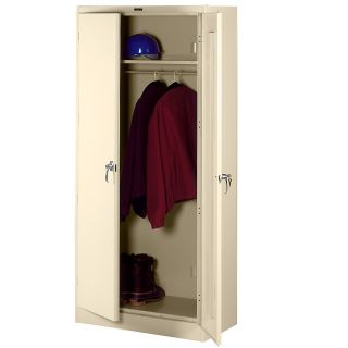 Tennsco Deluxe Wardrobe Cabinet   36Wx18Dx78   Unassembled   Putty   Putty