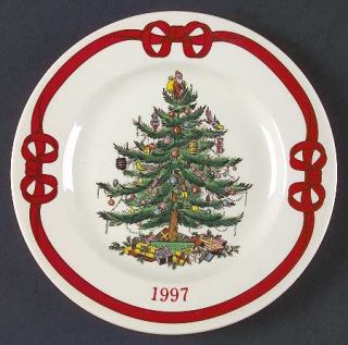 Spode Christmas Tree Green Trim 1997 Collector Plate, Fine China Dinnerware   Ne