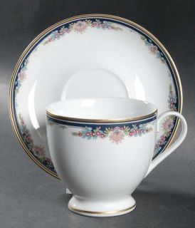 Gorham Gorham Chantilly Footed Cup & Saucer Set, Fine China Dinnerware   Cobalt