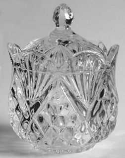 Godinger Crystal Pineapple Collection Candy Dish with Lid   Criss Cross&Fan Desi