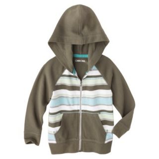 Cherokee Infant Toddler Boys Striped ZipUp   Olive 2T
