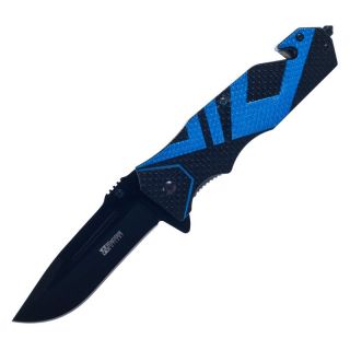 Whetstone Black & Blue Tactical Rescue Knife   25 SP606 B