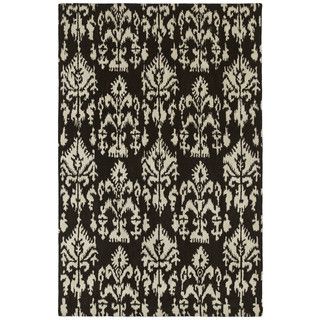 Swanky Black Ikat Wool Rug (76 X 9)