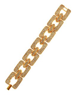Pave Square Link Golden Bracelet