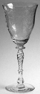 Tiffin Franciscan Byzantine Clear Water Goblet   Stem #037/15037,Clear    Etched