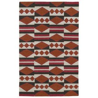 Flatweave Tribeca Orange Wool Rug (36 X 56)