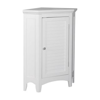 Elegant Home Fashions Slone Corner Floor Cabinet with 1 Shutter Door   White  