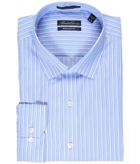 Kenneth Cole New York Non Iron L/S Regular BC FCY Woven Mens Long Sleeve Button Up (Blue)