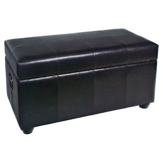 International Caravan Faux Leather Bench Trunk   YWLF 2186BR