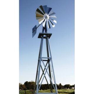 Decorative Galvanized Metal Backyard Windmill Multicolor   BYW0003