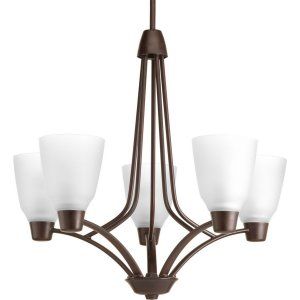 Progress Lighting PRO P4172 20 Asset 5 Light Chandelier with Etched Glass Shades