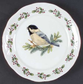 Gibson Designs Songbirds (Gold Trim &Holly) Bread & Butter Plate, Fine China Din