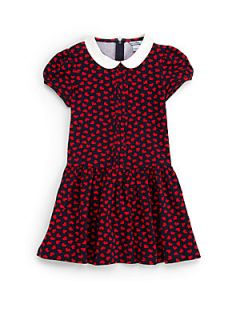 Hartstrings Toddlers & Little Girls Heart Print Dress   Navy Red