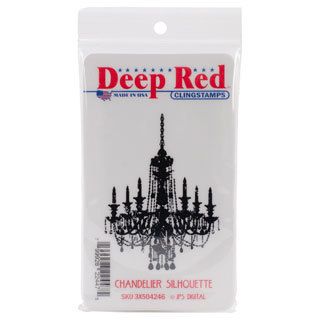 Deep Red Cling Stamp 2.2 X3  Chandelier Silhouette
