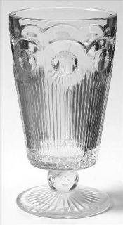 US Glass Manhattan Clear Iced Tea   Stem #15078,Pressed Glass, Dots/Cane