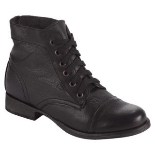 Womens Post Paris Colissa Genuine Leather Cap Toe Ankle Boots   Black 9