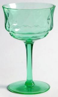 Tiffin Franciscan 15028 Green/Diamond Optic Liquor Cocktail   Stem #15028, Green