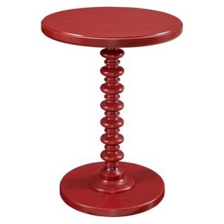 Accent Table Round Spindle Table   Red