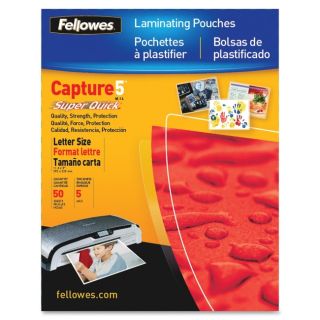 Fellowes Glossy Superquick Pouches  Letter, 5 Mil, 100 Pack