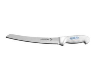 Dexter Russell SofGrip 10 in Scalloped Curved Bread Knife, White Non Slip Handle