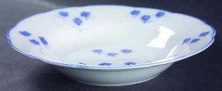 Cordon Bleu Cob2 Rim Soup Bowl, Fine China Dinnerware   Blue Flowers, Blue Trim,