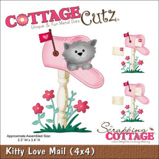 Cottagecutz Die 4x4 kitty Love Mail