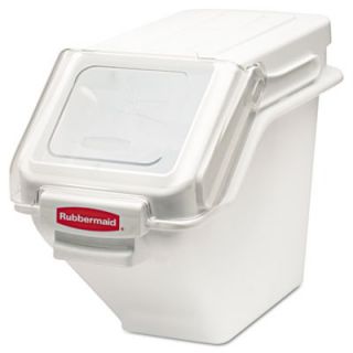 Rubbermaid White 100 Cup Safety Storage Bin with 2 Cup Scoop