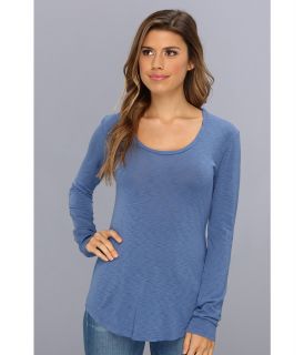 Velvet by Graham and Spencer Habibi02 Luxe Slub Long Sleeve Womens Long Sleeve Pullover (Blue)