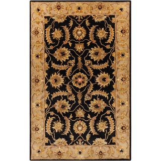 Hand tufted Actone Floral Border Caviar Semi worsted New Zealand Wool Rug (8 X 11)