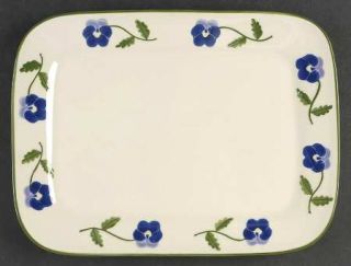 Hartstone Pansy 12 Rectangular Serving Platter, Fine China Dinnerware   Purple