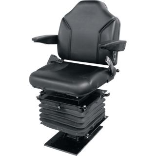 Wise Air Suspension Backhoe Seat Assembly   Black, Model WM1685