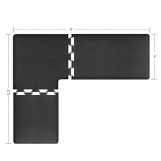 Wellness Mats L Series Puzzle Piece Collection w/ Non Slip Top & Bottom, 8x6.5x3 ft, Black