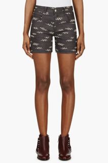 Roseanna Navy Jacquard Denim Shorts