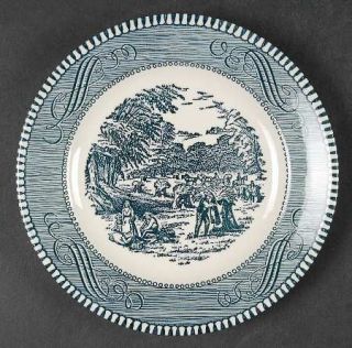 Royal (USA) Currier & Ives Blue Bread & Butter Plate, Fine China Dinnerware   Bl