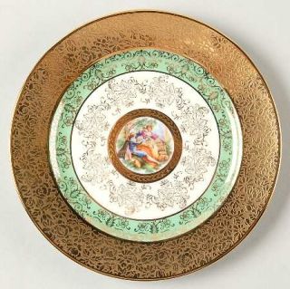 Le Mieux Lem1 Bread & Butter Plate, Fine China Dinnerware   Green Band,1700S Pe