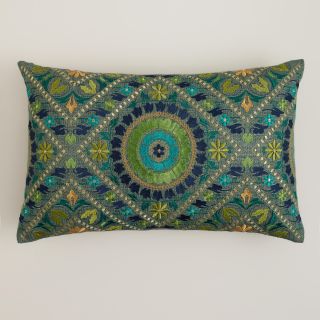 Aqua Mosaic Lumbar Pillow   World Market