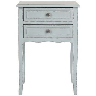Safavieh Colin 2 Drawer Nightstand AMH6576 Finish Distressed Pale Blue