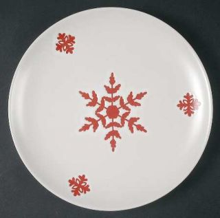 Pfaltzgraff Snowflake Red Salad Plate, Fine China Dinnerware   Embossed Red Snow