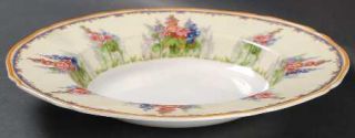 Alfred Meakin Hollyhock Large Rim Soup Bowl, Fine China Dinnerware   Floral
