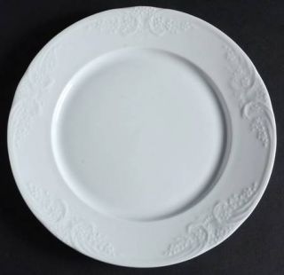 Christopher Stuart Batalha White Salad Plate, Fine China Dinnerware   White, Emb