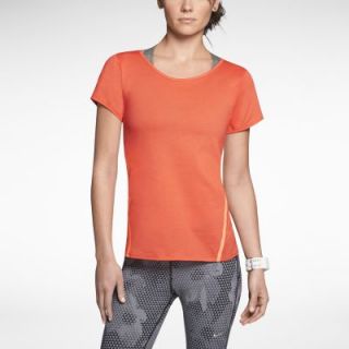 Nike Tailwind Loose Short Sleeve Womens Running Shirt   Turf Orange