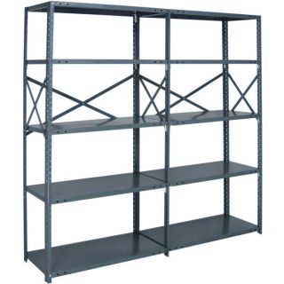 Quantum Heavy Duty 18 Gauge Industrial Steel Shelving   5 Shelves, 36 Inch W x