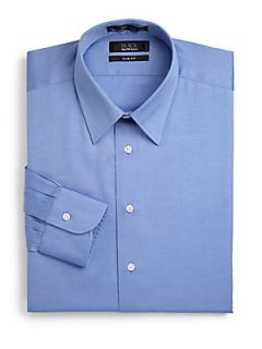 Pinpoint Cotton Button Front Shirt/Slim Fit