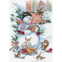 Gold Collection Petite Snowman and Friends Counted Cross Stitc 5x7