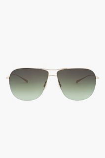 Oliver Peoples Green Gradient Half_frame Welles Sunglasses