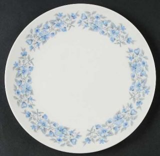 Wedgwood Petra Salad Plate, Fine China Dinnerware   Blue Floral Rim, Coupe, No T