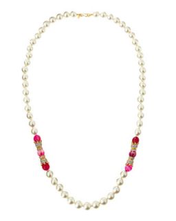 Side Bead Pearl Necklace