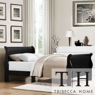 Tribecca Home Canterbury Louis Phillip Black Full size Sleigh Bed