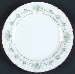 Noritake Allston Salad Plate, Fine China Dinnerware   Green Baskets, Gray Scroll